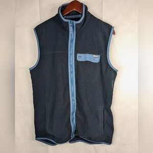 Vintage Woolrich Dark Blue Fleece Zip Up Vest Jacket Pocket Mens Size Large A015